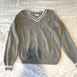 Hollister tripped cable-knit v-neck sweater